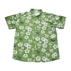 Tampa Bay Rays Hawaiian Shirt Size XL‎ Green Hibiscus SGA Giveaway MLB Match Up